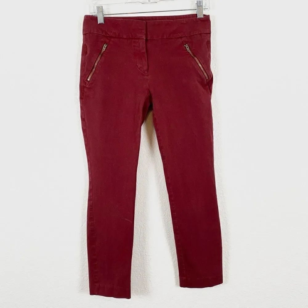 Loft Modern Skinny Ankle Pants with Zipper Pockets
